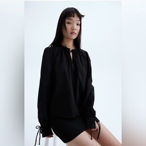 Divided Black Cotton Whimsigoth Top Shirt Sz S Lightweight Cotton Victorian